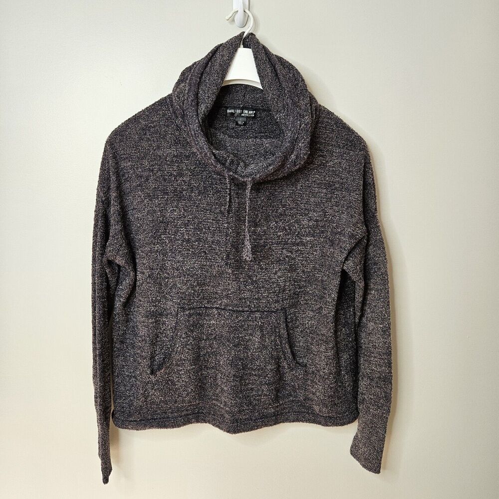 Barefoot Dreams Cozy Chic Lite #906 Gray Pebble Beach Hooded Pullover Size Large